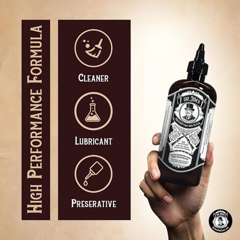 Dr Jim's - CLP Gun Cleaner and Lubricant - All-in-One Gun Cleaning Oil, Bore Cleaner, Non Solvent - for Metal, Wood & Plastic - Advanced Lube & Rust Protector with Graphene Formula - Made in USA in Saudi Arabia