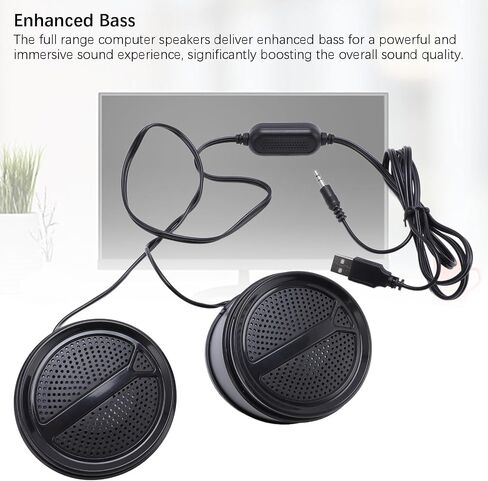 Computer Speakers, USB2.0 Wired HiFi Sound Small Laptop Speaker with Volume Control, Desktop Speakers for PCs and Laptops, Enhanced Bass (Non Luminous) in Saudi Arabia