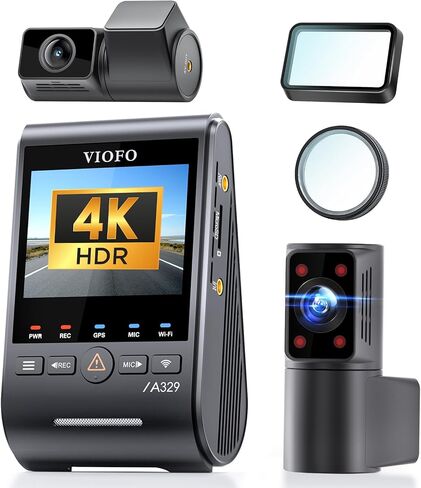 【حزمة: A329S 3CH + CPL-600】 VIOFO A329S 4K 3 CHANNEL DASH CAM ، 4K FRONT + 2K CABIN in Saudi Arabia