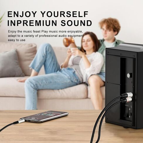 كابل من 3.5 مم إلى 2RCA ， AUX إلى RCA سماعة رأس المال إلى محول جاك الذكور y ، الحبل المساعدة ، متوافق مع HDTV ، الهاتف ، مكبر صوت ، mp3 ، الكمبيوتر اللوحي (3.3 قدم) in Kuwait