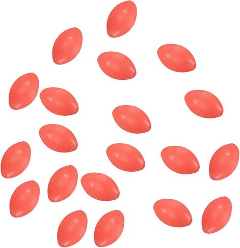 10x6mm Luminous Fishing Beads, 200 Pieces Plastic Glow Fishing Bait Eggs Rig Bead Tackle Tool Oval, Red in Saudi Arabia
