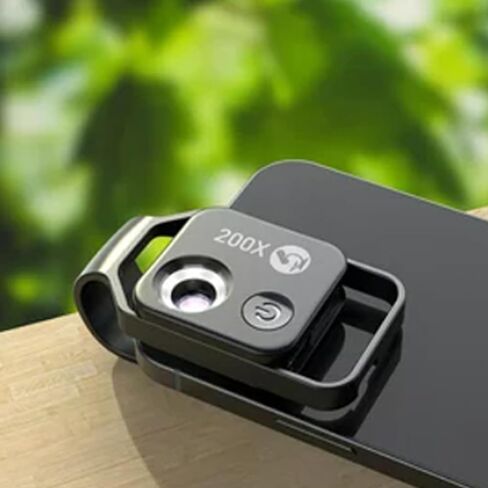 Zoomzip, Qinux Zoomzip, 2025 Upgraded Zoom Zip 200x Portable Pocket Digital Microscope Camera Attachments with Cpl Lens/Led Light, Portable Microscopic Lens for Cell Smartphone (White) in Saudi Arabia