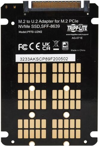 Tripp Lite Eaton Series P970-U2M2 U.2 SFF-8639 to M.2 NVMe/SATA SSD Adapter 2242/2260/2280, PCIe 3.0, Plug & Play, Cloud Care Pre-Configured Bundle Eligible (1 Pack) in Saudi Arabia