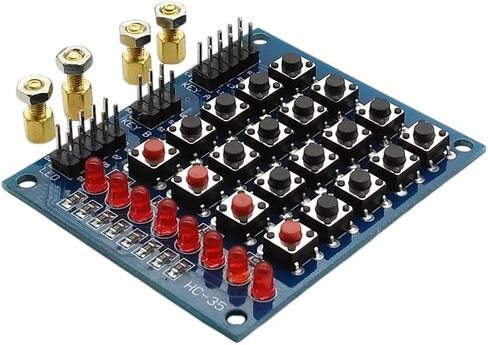 4X4 Matrix Keyboard For Array Module 16 Key Push Buttons Tastatur Switch Keypad Panel 4*4 Tasten 8LEDs Accessory Diy Kit New 2025 Arrival High Reliable Electronic Component, Stable Performance in Kuwait