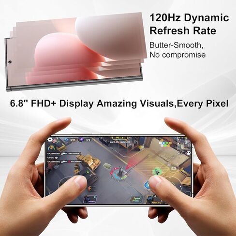 C24 Ultra Android Phone Build-in Pen ، 8GB+256GB STORAGE PERPHIONAL ، Android 14.0 PRATTION PRUTTIONS 6800MAH ، 6.82 "HD Screen ، 108MP Camera | 5G Phone | Dual Sim & Face ID | GPS-Black in Kuwait