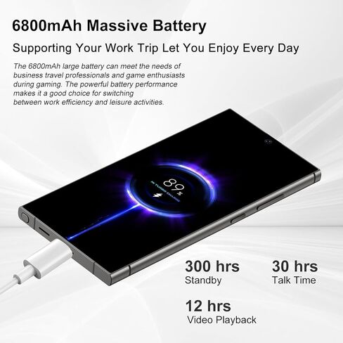 C24 Ultra Android Phone Build-in Pen ، 8GB+256GB STORAGE PERPHIONAL ، Android 14.0 PRATTION PRUTTIONS 6800MAH ، 6.82 "HD Screen ، 108MP Camera | 5G Phone | Dual Sim & Face ID | GPS-Black in Kuwait