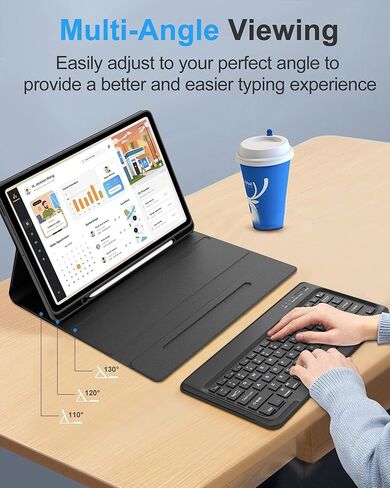 Keyboard Case for Samsung Galaxy Tab S10 FE+ Plus 13.1 Inch 2025, Magnetic Detachable Wireless Bluetooth Keyboard, Slim Protective Folio Cover with S Pen Holder for Samsung Tab S10 FE Plus, Sky Blue in Kuwait