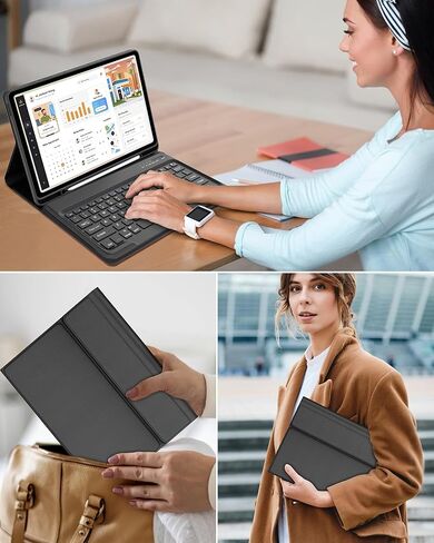 Keyboard Case for Samsung Galaxy Tab S10 FE+ Plus 13.1 Inch 2025, Magnetic Detachable Wireless Bluetooth Keyboard, Slim Protective Folio Cover with S Pen Holder for Samsung Tab S10 FE Plus, Sky Blue in Kuwait