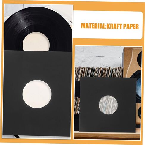 Galpada 12pcs kraft vinyl records coves for records مقاومة للخدش متينة للمشغلات السجلات التي تعزز تجربة الموسيقى الخاصة بك in Kuwait