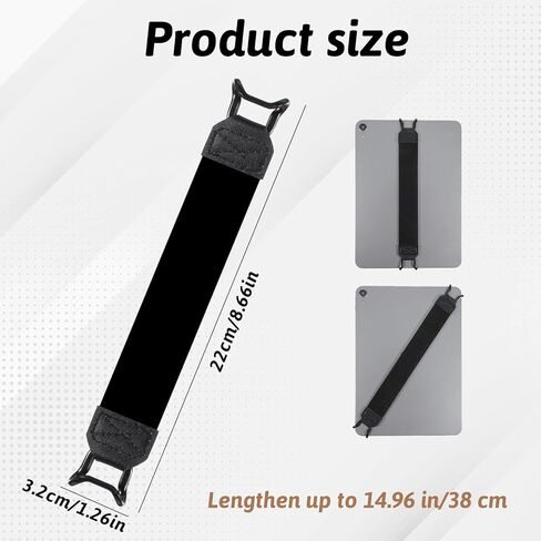 حزام اليد اللوحي ، 8.6-15 بوصة شريحة قرص قابلة للتعديل عالمي ، أقراص متعددة الاستخدامات مقبض مقبض مقبض مقبض مناسبة لجميع أقراص 7-11 "(أسود) in Kuwait