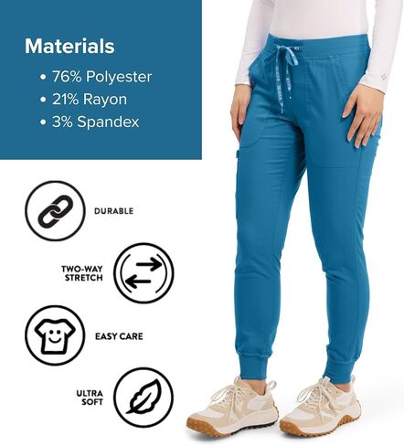 Med Couture Touch Women's Scrub Pant Yoga Jogger with 5 Pockets & Drawstring Waistband - MC7710 in Kuwait