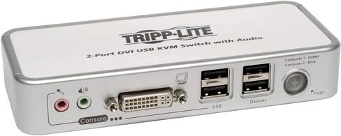 TRIPP LITE 2-PORT DVI/USB Desktop KVM Switch مع الصوت والكابلات (B004-DUA2-K-R) in Kuwait