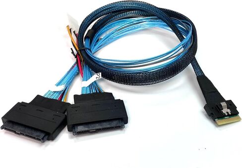 كابلات Micro Sata | Slimsas 8i إلى 2x U.3 SFF -8639 كابل - 1 متر in Saudi Arabia