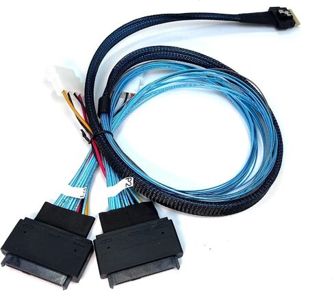 كابلات Micro Sata | Slimsas 8i إلى 2x U.3 SFF -8639 كابل - 1 متر in Saudi Arabia