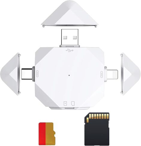 New SD Card Reader for iPhone/ipad/Android/Mac/Computer/Camera,5 in1 Micro SD Card Reader Trail Camera Viewer, Portable Memory Card Reader SD Card Adapter for SD and TF Cards in Saudi Arabia