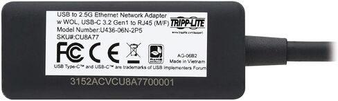 TRIPP LITE USB-C إلى RJ45 GIGABIT Ethernet Network Adapter ما يصل إلى 2.5 غيغابت في سرعة الشبكة الثانية-Windows ، MacOS ، Chrome و Linux متوافق على نطاق واسع-USB 3.2 Gen 1 ، ضمان لمدة 3 سنوات (U436-06N-2P5) in Kuwait