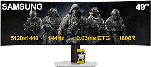 SAMSUNG Odyssey OLED G9 Curved Gaming Monitor - 49" Dual QHD (5120x1440) - 144Hz - 32:9-0.03ms GTG - HDR10+ Gaming - DisplayHDR True Black 400 - AMD FreeSync Premium Pro - Flicker Free w/ICP Hub in Kuwait