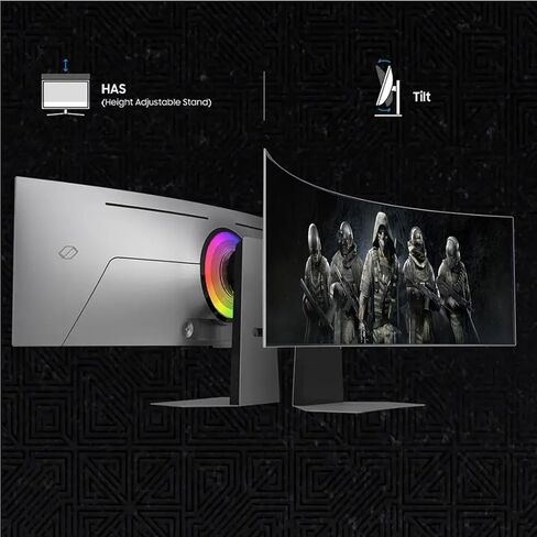 SAMSUNG Odyssey OLED G9 Curved Gaming Monitor - 49" Dual QHD (5120x1440) - 144Hz - 32:9-0.03ms GTG - HDR10+ Gaming - DisplayHDR True Black 400 - AMD FreeSync Premium Pro - Flicker Free w/ICP Hub in Kuwait