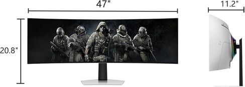 SAMSUNG Odyssey OLED G9 Curved Gaming Monitor - 49" Dual QHD (5120x1440) - 144Hz - 32:9-0.03ms GTG - HDR10+ Gaming - DisplayHDR True Black 400 - AMD FreeSync Premium Pro - Flicker Free w/ICP Hub in Kuwait