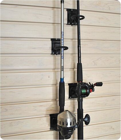 Garagepro Black Metal Fishing Rod حامل (زوج) لمنظمة ألواح Slatwall in Saudi Arabia