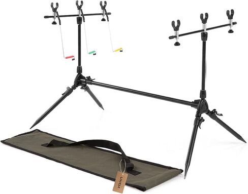HUIOP Fishing Rod Holder, Adjustable Retractable, Aluminum, Black, Deck Mount, Compatible with 2 inch Rods in Saudi Arabia