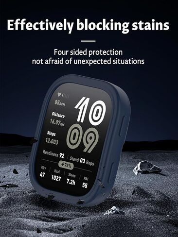 Case for Amazfit Bip 6 Smart Watch ، Wyyrurel Silicone Hollow Watch Case ، Anti Fall and Scratch Resistant ، 2 Pack ، Black+Blue. in Kuwait