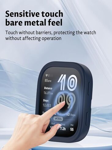 Case for Amazfit Bip 6 Smart Watch ، Wyyrurel Silicone Hollow Watch Case ، Anti Fall and Scratch Resistant ، 2 Pack ، Black+Blue. in Kuwait