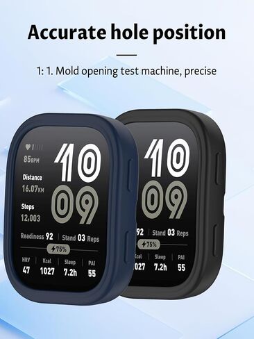 Case for Amazfit Bip 6 Smart Watch ، Wyyrurel Silicone Hollow Watch Case ، Anti Fall and Scratch Resistant ، 2 Pack ، Black+Blue. in Kuwait