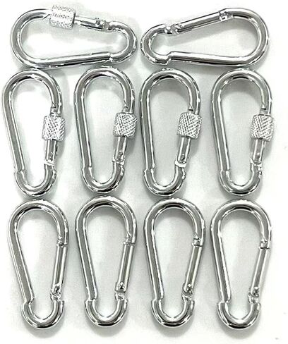 10 Pack Small Carabiner Clip 2 Inch Spring Snap Hook Heavy Duty Galvanized Steel Keychain Carabiner Locking Clips in Saudi Arabia