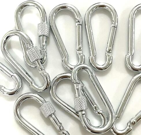 10 Pack Small Carabiner Clip 2 Inch Spring Snap Hook Heavy Duty Galvanized Steel Keychain Carabiner Locking Clips in Saudi Arabia