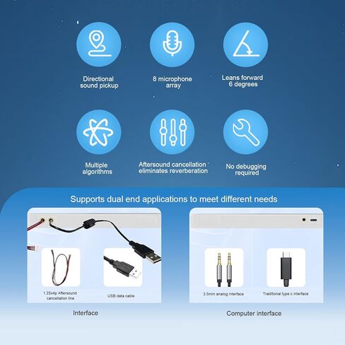 Microphone التفاعل yoidesu AI ، 480000Hz معدل أخذ العينات الحد من الضوضاء الحاسوبية ميكروفون AI ، للتفاعلات الافتراضية ، خدمة العملاء الذكية in Saudi Arabia