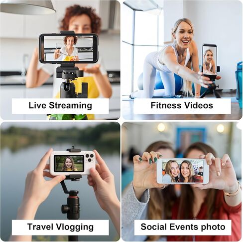 Ossomo Selfie Monitor Screen for iPhone & Android,4K 30fps Magnetic Wireless Screen Mirroring,Back Camera Monitor for Vlogging Live Streams TikTok in Saudi Arabia