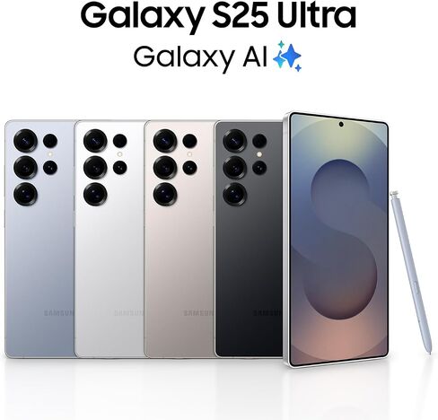 Samsung Galaxy S25 Ultra 5G (512 جيجابايت ، 12 جيجابايت) 6.9 "AMOLED 2X ، 200 ميجابكسل (موديل أمريكي غير مقفل بالكامل لـ 5G / 4G LTE) W / 25W شاحن سريع للغاية (متجدد) Silver Blue in Saudi Arabia
