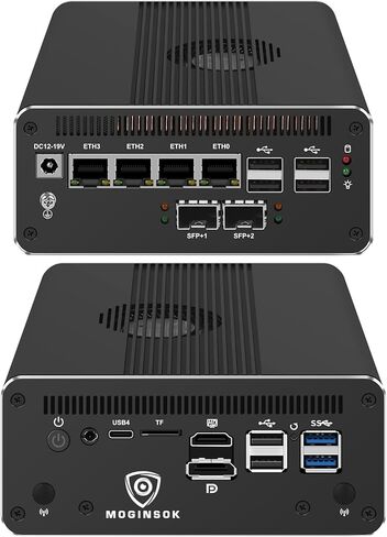 MGNAS14 Micro Firewall Appliance 10Gbe Router with Intel 14th Gen Core Ultra 7 155H, AI MINI PC with 2x10Gbe SFP+ 2xDDR5 RAM M.2 PCIe 4.0 SSD USB4 Support Pfsense|OPNsense|Openwrt|Windows in Kuwait