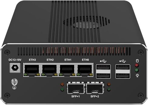 MGNAS14 Micro Firewall Appliance 10Gbe Router with Intel 14th Gen Core Ultra 7 155H, AI MINI PC with 2x10Gbe SFP+ 2xDDR5 RAM M.2 PCIe 4.0 SSD USB4 Support Pfsense|OPNsense|Openwrt|Windows in Kuwait