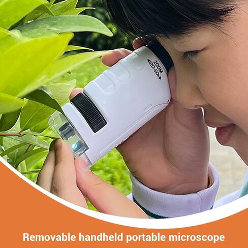 Fafeicy Portable Microscope, 60X to 120X Magnification Handheld Pocket Microscope with Flexible LED Light, for Daily Observation Outdoor Exploration in Saudi Arabia