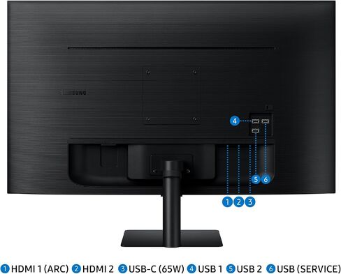 Samsung 43 بوصة M7 (M70D) Series 4K UHD Smart Monitor ، مكبرات الصوت ، HDR10 ، USB-C ، منافذ متعددة ، HUB للألعاب ، SOLARCELL REMOTE ، أدوات الوصول إلى الرؤية ، LS43DM702UNXGO ، 2024 ، أسود (متجدد) in Kuwait