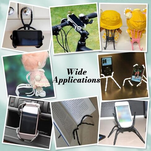 Ahandmaker 6pcs 2 Colourt Multi Function Portable Spider حامل الهاتف ، حامل هاتف قابل للتعديل متعدد الزوايا مرنًا لأجهزة اللوحات الذكية للهواتف الذكية ، ومواقف دمية مرنة ، وأبيض وأبيض in Kuwait