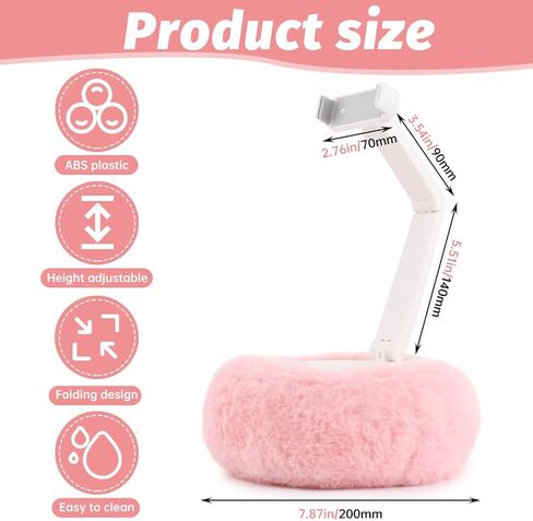 CALIDAKA Tablet Stand Pillow Cell Phone Pillow Holder for Bed Compatible with 2.36-3.35'' Phone 360°Adjustable Phone Holder for Bed with Soft Plush Fabric, and Detachable Bowl(Color:Green) in Saudi Arabia