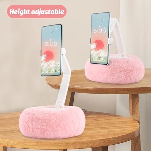 CALIDAKA Tablet Stand Pillow Cell Phone Pillow Holder for Bed Compatible with 2.36-3.35'' Phone 360°Adjustable Phone Holder for Bed with Soft Plush Fabric, and Detachable Bowl(Color:Green) in Saudi Arabia