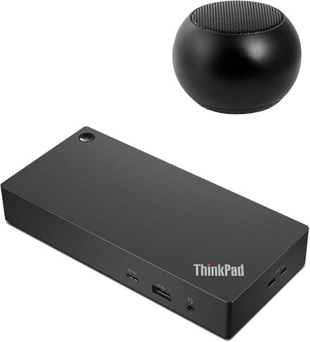 Lenovo ThinkPad Universal USB-C Dock 90W 4K Support ، HDMI ، USB-C ، DisplayPort ، محور USB مجمع مع مكبر صوت Bluetooth Mini U مع ميكروفون مدمج ، تشغيل لمدة 4 ساعات in Kuwait