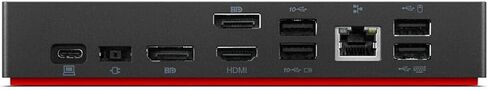 Lenovo ThinkPad Universal USB-C Dock 90W 4K Support ، HDMI ، USB-C ، DisplayPort ، محور USB مجمع مع مكبر صوت Bluetooth Mini U مع ميكروفون مدمج ، تشغيل لمدة 4 ساعات in Kuwait