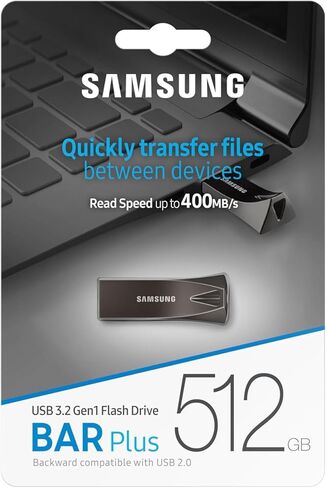 Samsung Bar Plus USB Flash Drive Type A 512GB 400MB/S اقرأ 110 ميجابايت/ثانية. in Kuwait