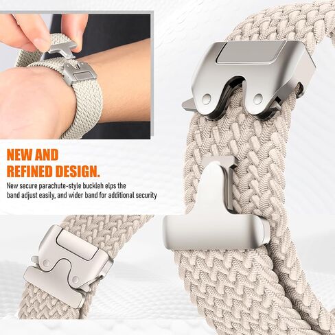 Braided Bands for Samsung Galaxy Watch 8 Band 40mm 44mm/8 Classic 46 mm Women/Men,Elastic Nylon Fabric One Click No Gap Parachute Sport Strap for Samsung Galaxy Watch 8 Classic Band 46mm/8 44 mm 40 mm in Saudi Arabia