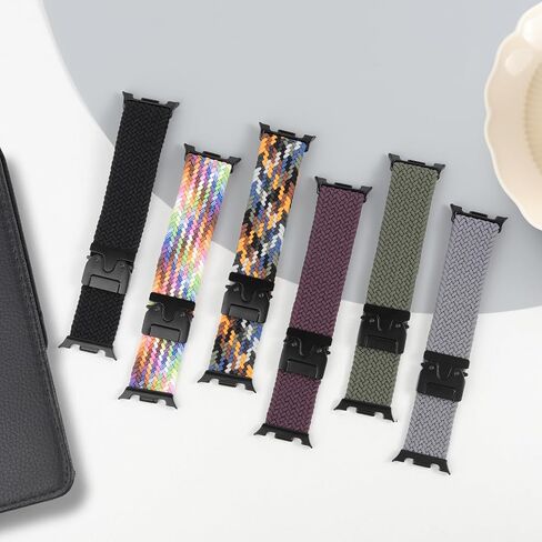 Braided Bands for Samsung Galaxy Watch 8 Band 40mm 44mm/8 Classic 46 mm Women/Men,Elastic Nylon Fabric One Click No Gap Parachute Sport Strap for Samsung Galaxy Watch 8 Classic Band 46mm/8 44 mm 40 mm in Saudi Arabia