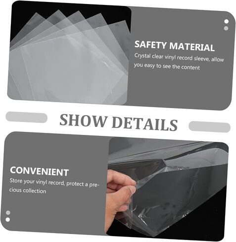 50pcs Vinyl Record Outer Sleeves Album Clear Covers Protector for Optimal Storage and Preservation of Your Collection in Kuwait