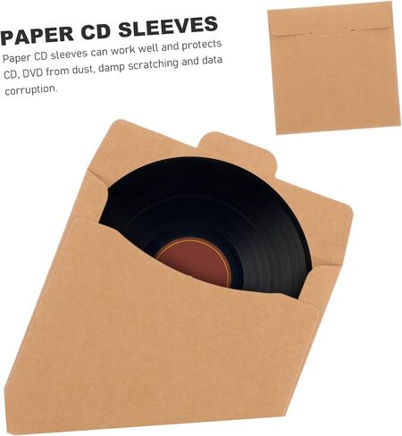 50pcs Paper CD Cdeves أكياس تعبئة DVD متينة لمكتب المنزل والمدرسة استخدم مظاريف تخزين الأقراص المضغوطة المقاومة للدموع على المدى الطويل in Saudi Arabia