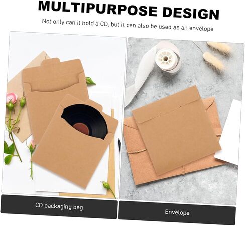 50pcs Paper CD Cdeves أكياس تعبئة DVD متينة لمكتب المنزل والمدرسة استخدم مظاريف تخزين الأقراص المضغوطة المقاومة للدموع على المدى الطويل in Saudi Arabia