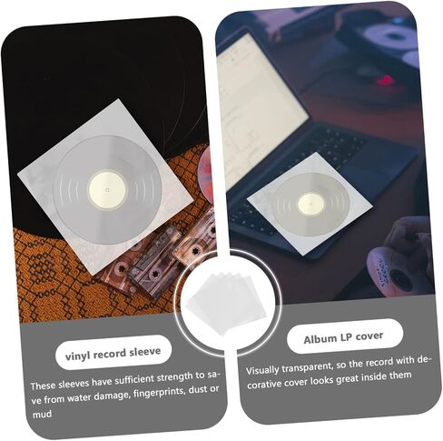 50Pcs Vinyl Record Outer Sleeves Clear Album Protective Covers for Storing and Preserving Your Vinyl Record Collection in Saudi Arabia