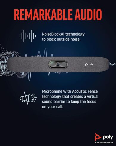 Plantronics Polycom Studio R30 4K نظام مؤتمرات الفيديو - الكاميرا ، الميكروفون ، وشريط السماعات لمقدم الغرف الصغيرة (متجددة) in Saudi Arabia